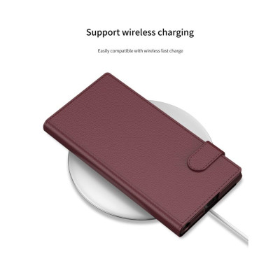 Bao Da Cao Cấp Cho Samsung Galaxy S25 Ultra / S24 Ultra Có Giá Đỡ , Ngăn Để Thẻ , Quai Gài , Bảo Vệ Camera