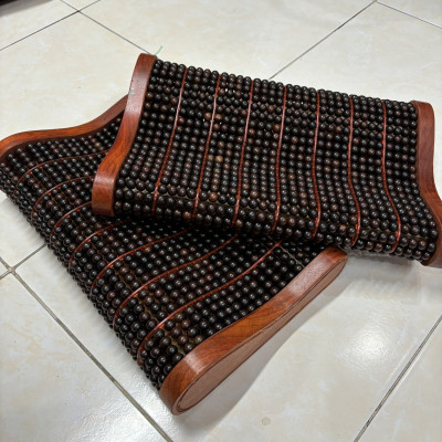 Gối Hạt Gỗ Mun Cao Cấp , Gối Công Thái Học - Kích Thước 36cmx24cmx8/4cm ( Mian. vn )