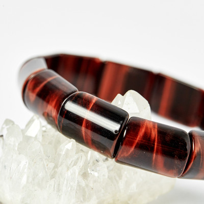 Vòng thạch anh mắt hổ đỏ bản đốt trúc 15x13mm mệnh hỏa, thổ - Ngọc Quý Gemstones