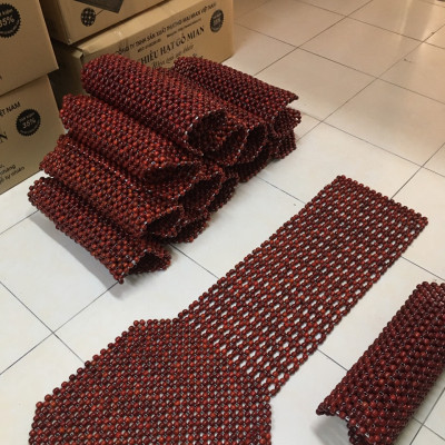 Đệm lót hạt gỗ tựa lưng massage lót ghế xe ô tô gỗ Nhãn tự nhiên