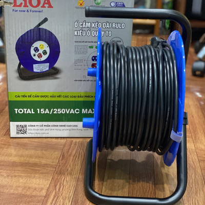 Ổ cắm kéo dài quay tay Rulo phổ thông LiOA (QT50-2-15A)