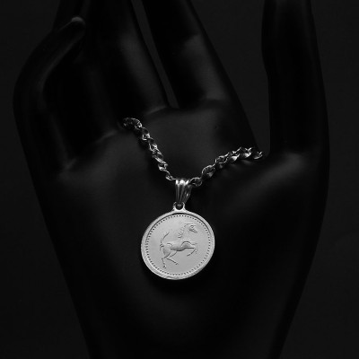 Dây chuyền và mặt dây chuyền trẻ em bằng bạc ta Bạc Hiểu Minh dte013 tuổi ngọ