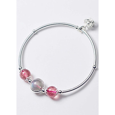 Vòng tay bạc đá thiên nhiên phối charm vương miệng - Ngọc Quý Gemstones