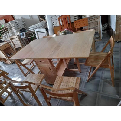 Bộ Bàn Ghế Ăn Thông Minh Làm Bằng Gỗ Sồi 100%