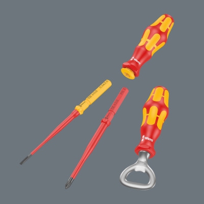 Bộ tua vít cách điện Kraftform Kompakt VDE set Christmas 2024 kèm khui nắp chai Wera 05135816001