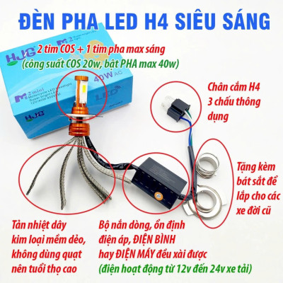 Đèn Pha LED 3 Tim Đuôi Công Siêu Sáng: Lựa Chọn Hoàn Hảo Cho Xe Máy và Ô Tô Hàng Cao Cấp