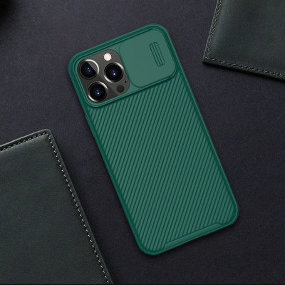 Ốp lưng chống sốc nắp trượt bảo vệ camera cho iPhone 16 / 16 Plus / 16 Pro / 16 Pro Max hiệu Nillkin Camshield - Viền TPU, đệm khí chống sốc, Lưng nhám PC - Hàng nhập khẩu