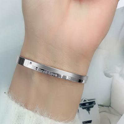 Vòng tay inox ENDLESS LOVE Hàn Quốc thời trang, phong cách và sang trọng VT193 - Màu bạc