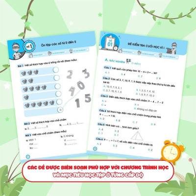 Sách - Đề Ôn Luyện Và Tự Kiểm Tra Toán Lớp 1 - Tập 1 - Megabook