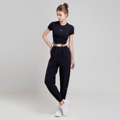 Áo Croptop Tập Yoga Gym Hibi Sports CR825, Kiểu Nhún Rút Dây, Kèm Mút Ngực