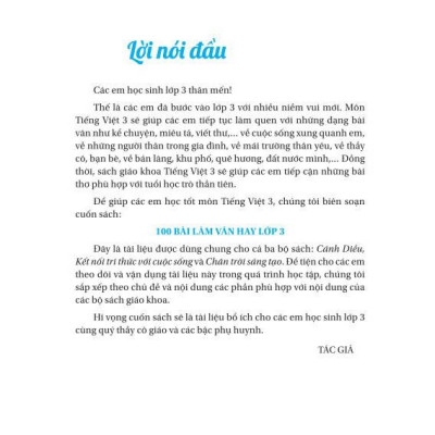 100 Bài Làm Văn Hay Lớp 3