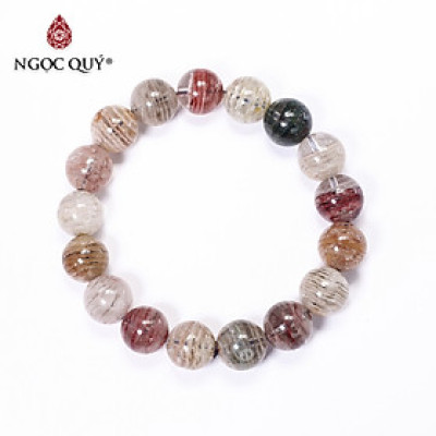 Vòng tay đá ưu linh đa sắc size hạt 13mm - Ngọc Quý Gemstones