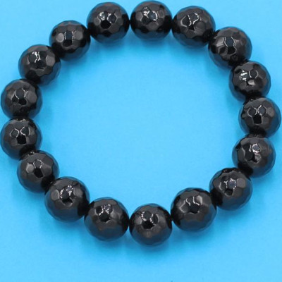 Chuỗi đeo tay - thạch anh đen cắt giác 10 ly 17 hạt - hợp mệnh Thủy, mệnh Mộc