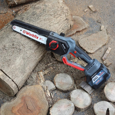 [Có Tự Động Tra Nhớt] Máy Cưa Pin 8 Inch Workfix Cầm Tay - WF-CS08BL - Tốc Độ Cưa 4m/s - Không Chổi Than Cao Cấp - Chân Pin Phổ Thông Pin 15 Cell 21V/6Ah - Bao Hanh Chinh Hag