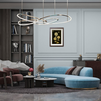 Tranh Hoa Hướng Dương Mạ Vàng Cao Cấp Chế Tác Thủ Công -  HHD02