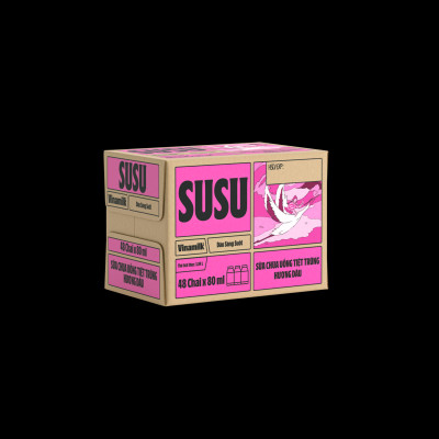 Sữa chua uống hương dâu Vinamilk Susu - Thùng 48 chai 80ml