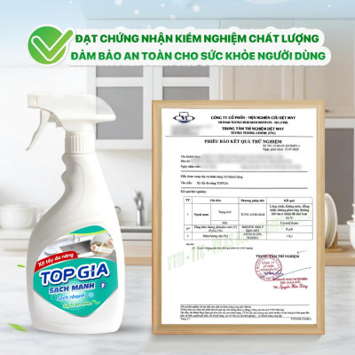 Combo 3 chai xịt tẩy đa năng TOPGIA 500ml làm sạch vết bẩn, khử mùi, kháng khuẩn hiệu quả.