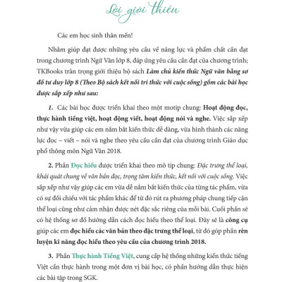 Làm Chủ Kiến Thức Ngữ Văn Bằng Sơ Đồ Tư Duy Lớp 8 - Tập 1 (Theo Chương Trình Của Bộ Sách Kết Nối Tri Thức Với Cuộc Sống)