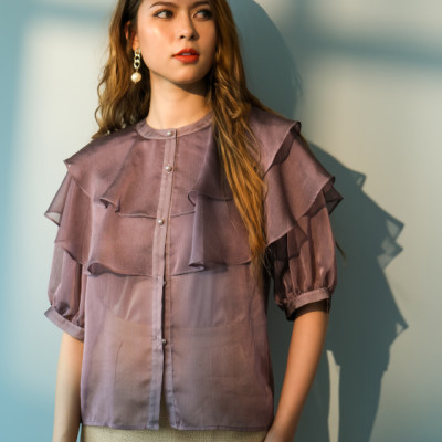 Áo Organza Mường Hoa TOP181 thời trang thiết kế Hity