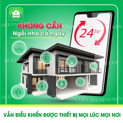 Công Tắc Cảm Ứng Thông Minh Bluetooth Mesh Hunonic Premium, Công Tắc Điều Khiển Từ Xa Qua Điện Thoại Hình Vuông - HNPREVD