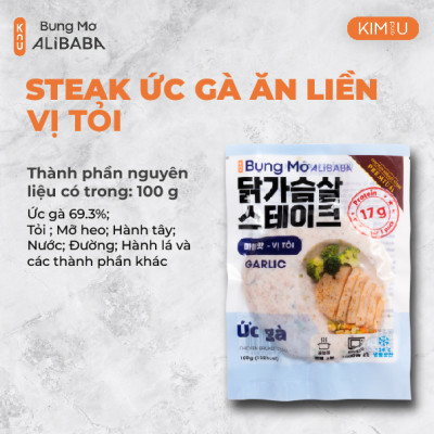 Ức Gà Steak Vị Tỏi Hàn Quốc Ăn Liền Healthy Tăng Cơ Giảm Cân - Gói 130g