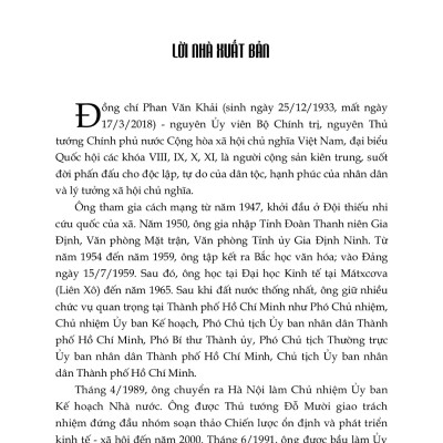 Thủ Tướng Phan Văn Khải Và Những Quyết Sách Chiến Lược - ST