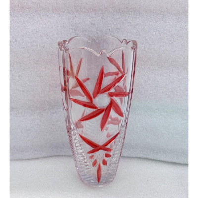 Bình cắm hoa thủy tinh hoa xoáy đỏ 