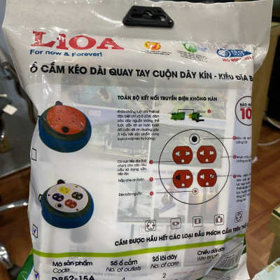 Ổ cắm kéo dài quay tay - cuộn dây kín - kiểu đĩa bay DB52-10AS (mẫu mới 2022) - Hàng chính hãng