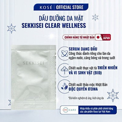 Dầu Dưỡng Da Sekkisei Dưỡng Ẩm, Làm Dịu & Phục Hồi Cho Da Nhạy Cảm Sekkisei Clear Wellness Kose Nhật Bản 45ml