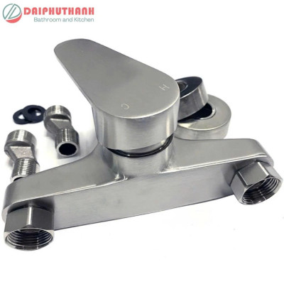 Bộ Vòi Sen Tắm Nóng Lạnh KZ-SV02TD Inox SUS304 - Đủ bộ gồm củ sen, tay sen, dây và gác sen,..
