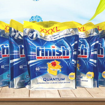 Viên rửa bát chén Finish Quantum  60 viên (Nk Đức )