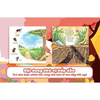 Sách - Cuộc Phiêu Lưu Của Mèo Tí Hon Trong Bụi Cây - 20 Stickers Con Vật Đáng Yêu - Megabook