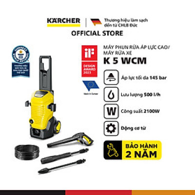 [Sản xuất Châu ÂU] Máy phun rửa áp lực cao Karcher K 5 WCM - Động cơ từ - Công suất 2100W - Bảo hành 24 tháng - Hàng Chính Hãng