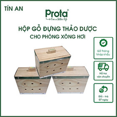 [CHÍNH HÃNG] HỘP GỖ ĐỰNG THẢO DƯỢC CHO PHÒNG XÔNG HƠI PROTA