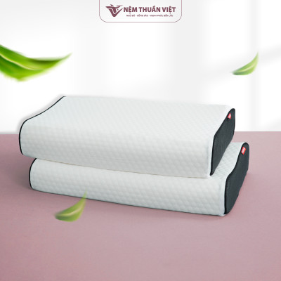 Gối Nằm Cao Su Massage Thuần Việt - Thiết Kế Lượn Sóng, Có Gai Massage, Giảm Đau Vai Gáy Cổ