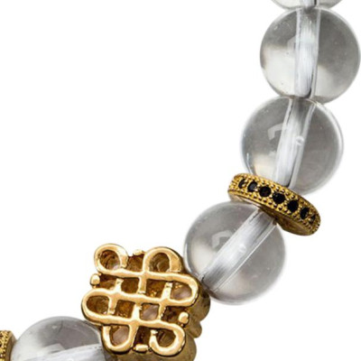 Vòng Đá Thạch Anh Trắng Phối Charm Bạc 925 8mm Ngọc Quý Gemstones VT163