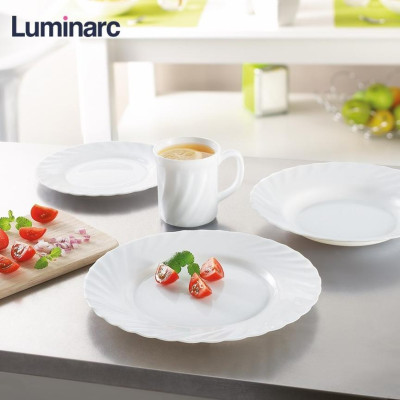 Đĩa (dĩa)/Bộ 6 đĩa thủy tinh sâu lòng Luminarc Trianon N3646 23cm | Hàng chính hãng