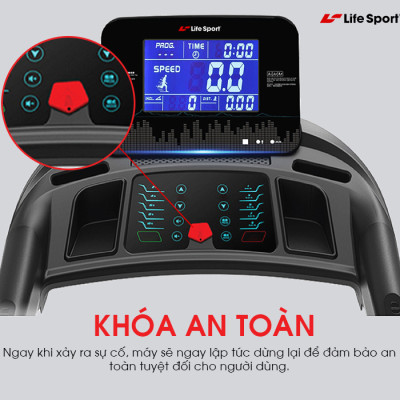 Máy Chạy Bộ Lifesport LS-5000,Máy Chạy Bộ Hiển Thị Nhịp Tim Lượng Calo Và Tốc Độ Và Quãng Đường Chạy, Vùng Chạy Rộng