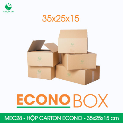 MEC28 - 35x25x15 cm - Combo 60 thùng hộp carton trơn siêu tiết kiệm ECONO