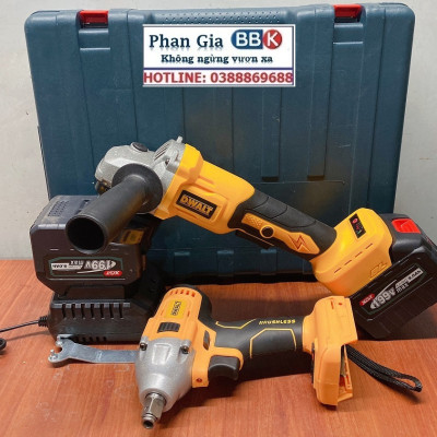 Bộ Combo Máy Siết Bulong Và Máy Mài Pin 199V 2 Pin 15 Cell Lõi Đồng 100% - Động Cơ Không Chổi Than - Bảo Hành 12 Tháng