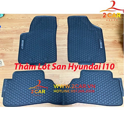 Thảm sàn, lót sàn xe HYUNDAI I10 chất liệu cao su đúc, không mùi, không thấm nước – Mẫu Nissin chữ trắng