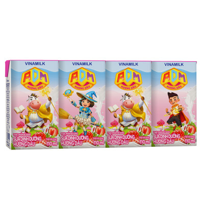 Thùng 48 Hộp Sữa dinh dưỡng Hương Dâu Vinamilk ADM (110ml)