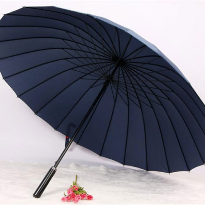 Ô dù cán dài 24 nan cỡ lớn siêu chắc chắn chống lật vải chống uv màu xanh đen