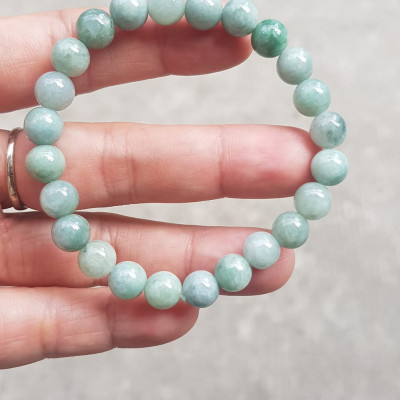 Vòng chuỗi đá cẩm thạch tự nhiên xanh ngọc nhẹ nhàng đẹp sang may mắn Size vòng hạt 8mm Hợp nữ mệnh Thủy Mộc hỏa rẻ đẹp