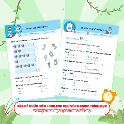 Sách - Đề Ôn Luyện Và Tự Kiểm Tra Toán Lớp 1 - Tập 1 - Megabook
