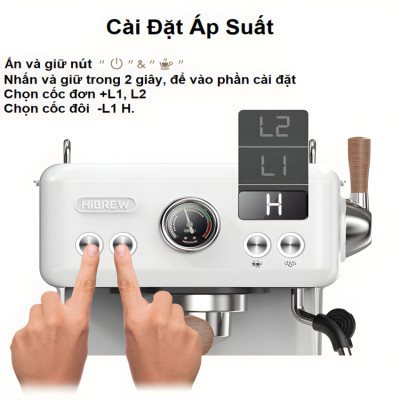 Máy pha cà phê Espresso chuyên nghiệp thương hiệu Mỹ cao cấp HiBREW H10 Plus - Hàng Nhập Khẩu