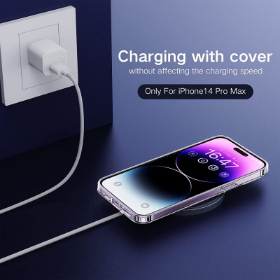 Ốp lưng chống sốc trong suốt hỗ trợ sạc Maqsafe cho iPhone 14 Pro Max (6.7 inch) hiệu Memumi Maqsafe Magetic Case siêu mỏng 1.5mm, độ trong tuyệt đối, chống trầy xước, chống ố vàng, tản nhiệt tốt - hàng nhập khẩu