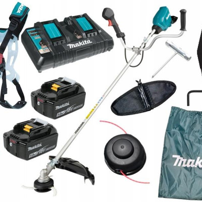 MÁY CẮT CỎ DÙNG PIN 36V (DÙNG 2 PIN 18V) MAKITA DUR369APT2 (01 SẠC NHANH 2 CỔNG 02 PIN 5.0AH) - HÀNG CHÍNH HÃNG