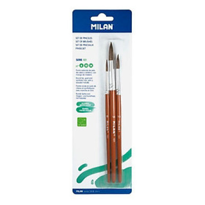 Vỉ 3 Cây Cọ Vẽ Milan 101/6,10,14