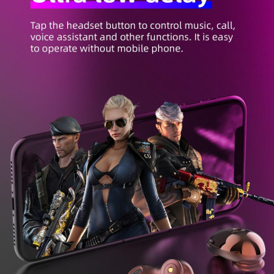 CINCATDY Tai Nghe Bluetooth V5.0 Earbuds Gaming Headphone True Wireless Headset S6 - Hàng Chính Hãng